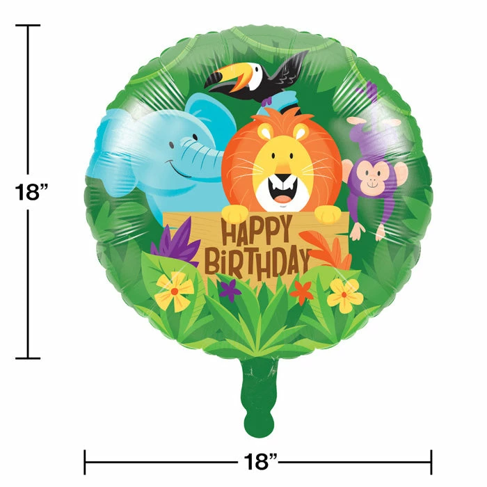 Creative Converting Jungle Safari Metallic Balloon 18" Kids Birthday Party Themes