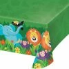 Creative Converting Jungle Safari Plastic Tablecover All Over Print, 54" X 102" Kids Birthday Party Themes