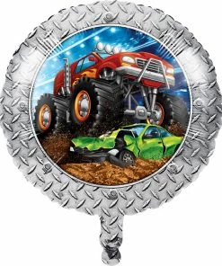 Creative Converting Monster Truck Rally Metallic Balloon 18" Kids Birthday Party Themes