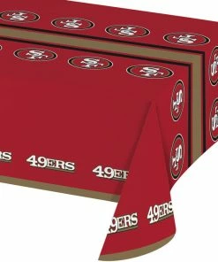 Creative Converting San Francisco 49Ers Plastic Table Cover, 54" X 102" NFL And Football Party Supplies