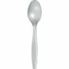 Creative Converting Solid Color Tableware Shimmering Silver Plastic Spoons, 24 Ct