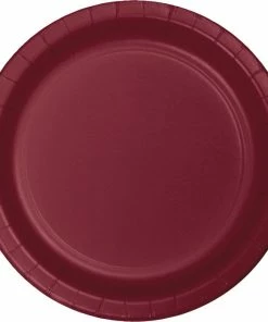 Creative Converting Solid Color Tableware Burgundy Red Paper Plates, 24 Ct