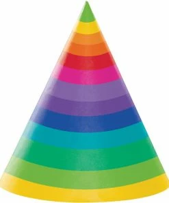 Creative Converting Rainbow Adult Party Hats, 8 Ct