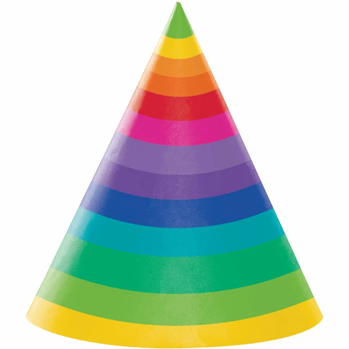 Creative Converting Rainbow Adult Party Hats, 8 Ct