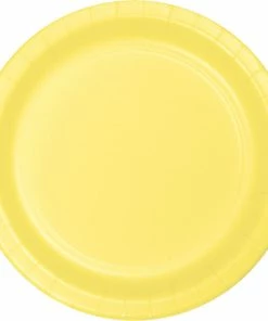 Creative Converting Solid Color Tableware Mimosa Yellow Paper Plates, 24 Ct