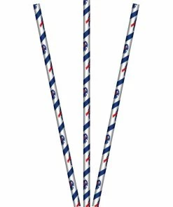 Creative Converting Buffalo Bills Paper Straws, 24 Ct NFL And Football Party Supplies