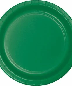 Creative Converting Solid Color Tableware Emerald Green Paper Plates, 24 Ct