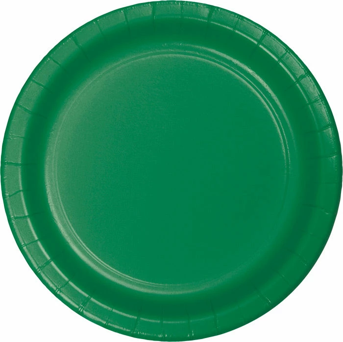Creative Converting Solid Color Tableware Emerald Green Paper Plates, 24 Ct