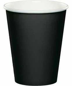 Creative Converting Solid Color Tableware Black Velvet Hot/Cold Paper Cups 9 Oz., 8 Ct