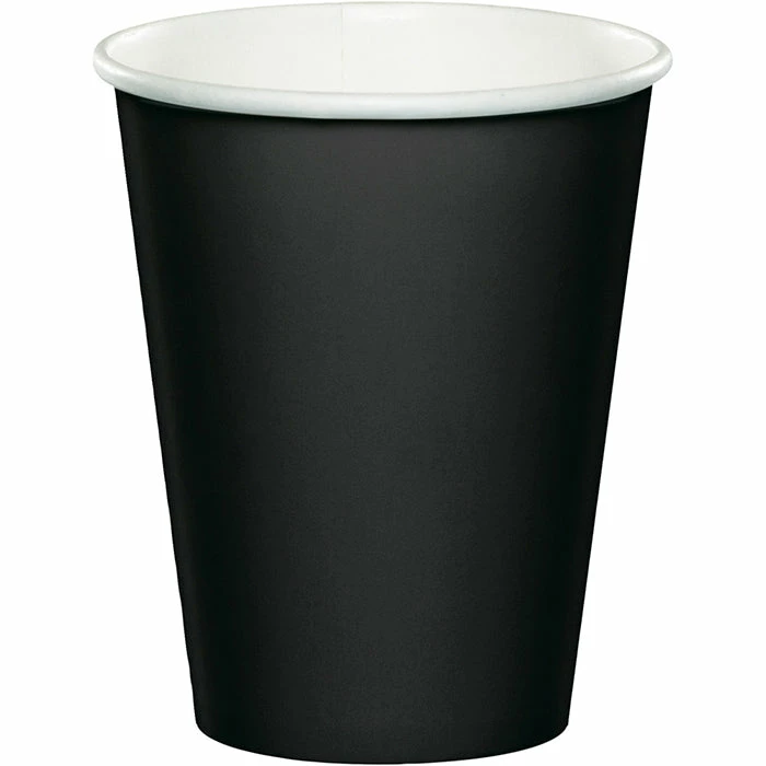 Creative Converting Solid Color Tableware Black Velvet Hot/Cold Paper Cups 9 Oz., 8 Ct