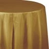Creative Converting Solid Color Tableware Glittering Gold Tablecover, Octy Round 82" Plastic