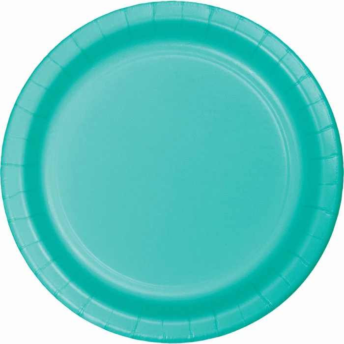 Creative Converting Solid Color Tableware Teal Lagoon Paper Plates, 24 Ct