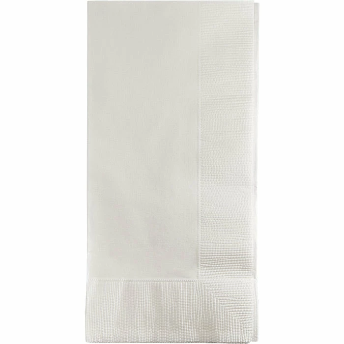 Creative Converting White Dinner Napkins 2Ply 1/8Fld, 50 Ct Solid Color Tableware