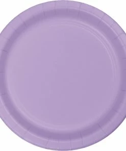 Creative Converting Solid Color Tableware Luscious Lavender Purple Paper Plates, 24 Ct