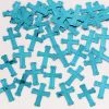 Creative Converting Embossed Blue Cross Confetti, 0.5 Oz