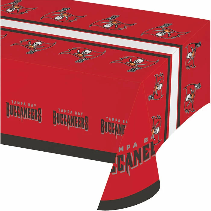 Creative Converting NFL And Football Party Supplies Tampa Bay Buccaneers Plastic Table Cover, 54" X 102"