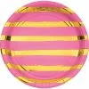 Creative Converting Candy Pink And Gold Foil Striped Paper Plates, 8 Ct