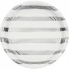 Creative Converting White And Silver Foil Striped Paper Plates, 8 Ct