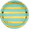 Creative Converting Fresh Mint Green And Gold Foil Striped Paper Plates, 8 Ct Solid Color Tableware