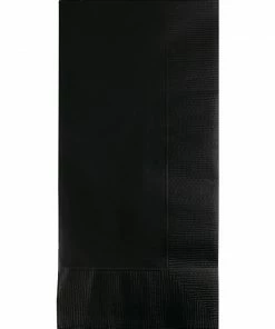Creative Converting Black Velvet Dinner Napkins 2Ply 1/8Fld, 100 Ct Solid Color Tableware