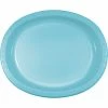 Creative Converting Solid Color Tableware Pastel Blue Oval Platter 10" X 12", 8 Ct