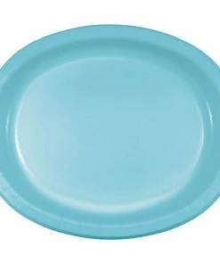 Creative Converting Solid Color Tableware Pastel Blue Oval Platter 10