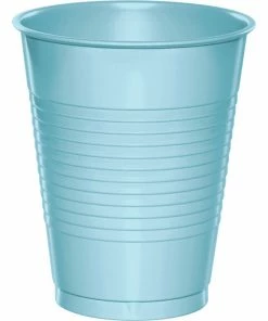 Creative Converting Solid Color Tableware Pastel Blue Plastic Cups, 20 Ct