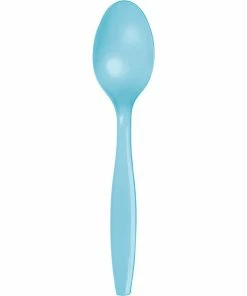 Creative Converting Pastel Blue Plastic Spoons, 24 Ct Solid Color Tableware