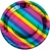 Creative Converting Rainbow Foil Paper Plates, 8 Ct