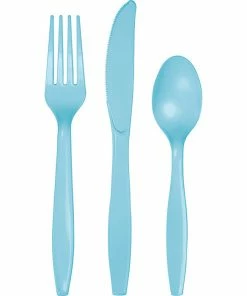 Creative Converting Pastel Blue Assorted Cutlery, 18 Ct
