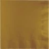Creative Converting Glittering Gold Dinner Napkins 3Ply 1/4Fld, 25 Ct Solid Color Tableware