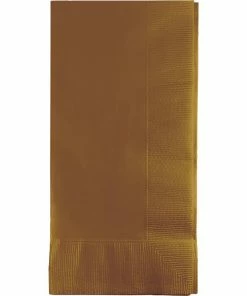 Creative Converting Solid Color Tableware Glittering Gold Dinner Napkins 2Ply 1/8Fld, 50 Ct