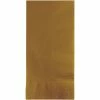 Creative Converting Solid Color Tableware Glittering Gold Dinner Napkins 2Ply 1/8Fld, 100 Ct