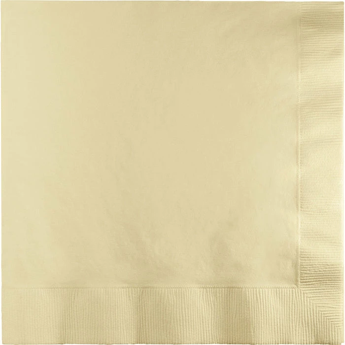 Creative Converting Ivory Dinner Napkins 3Ply 1/4Fld, 25 Ct
