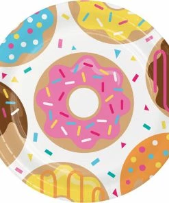 Creative Converting Kids Birthday Party Themes Donut Time Paper Plates, 8 Ct