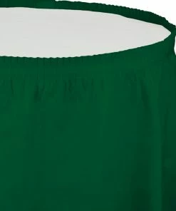 Creative Converting Hunter Green Plastic Tableskirt, 14' X 29" Solid Color Tableware