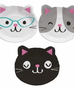 Creative Converting Purr-Fect Party Shaped Plate 9
