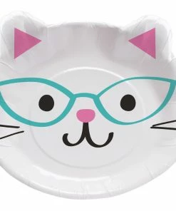 Creative Converting Purr-Fect Party Shaped Plate 9