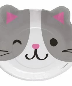 Creative Converting Purr-Fect Party Shaped Plate 9