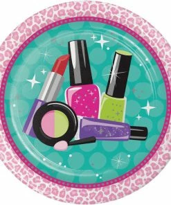 Creative Converting Sparkle Spa Party Icon Paper Plates, 8 Ct