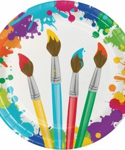 Creative Converting Kids Birthday Party Themes Art Party Paper Plates, 8 Ct