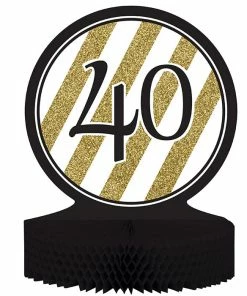Creative Converting Adult Birthday Party Themes Black And Gold 40th Birthday Centerpiece