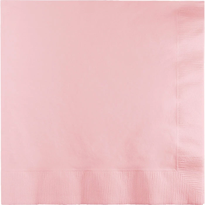 Creative Converting Solid Color Tableware Classic Pink Dinner Napkins 3Ply 1/4Fld, 25 Ct