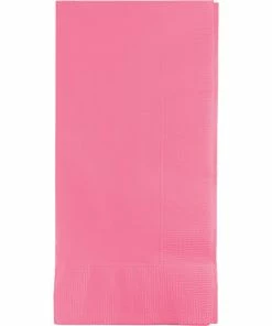 Creative Converting Solid Color Tableware Candy Pink Dinner Napkins 2Ply 1/8Fld, 50 Ct