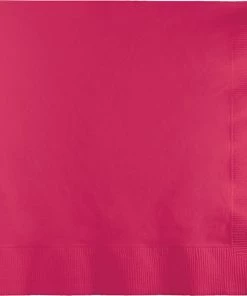 Creative Converting Hot Magenta Dinner Napkins 3Ply 1/4Fld, 25 Ct Solid Color Tableware