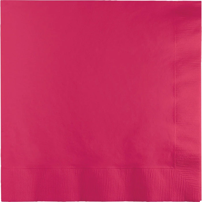 Creative Converting Hot Magenta Dinner Napkins 3Ply 1/4Fld, 25 Ct Solid Color Tableware