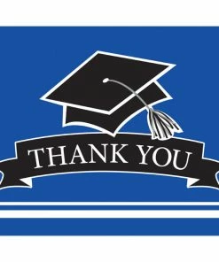 Creative Converting Graduation School Spirit Blue Thank You Notes, 25 Ct