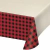 Creative Converting Buffalo Plaid Plastic Tablecover All Over Print, 54" X 102" Themed Tableware