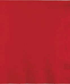 Creative Converting Solid Color Tableware Classic Red Dinner Napkins 3Ply 1/4Fld, 25 Ct