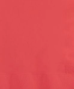 Creative Converting Coral Dinner Napkins 3Ply 1/4Fld, 25 Ct Solid Color Tableware